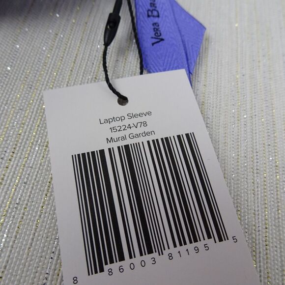 VERA BRADLEY Laptop Sleeve Case Factory Style MURAL GARDEN Floral Purple NWT $55 - Picture 8 of 8